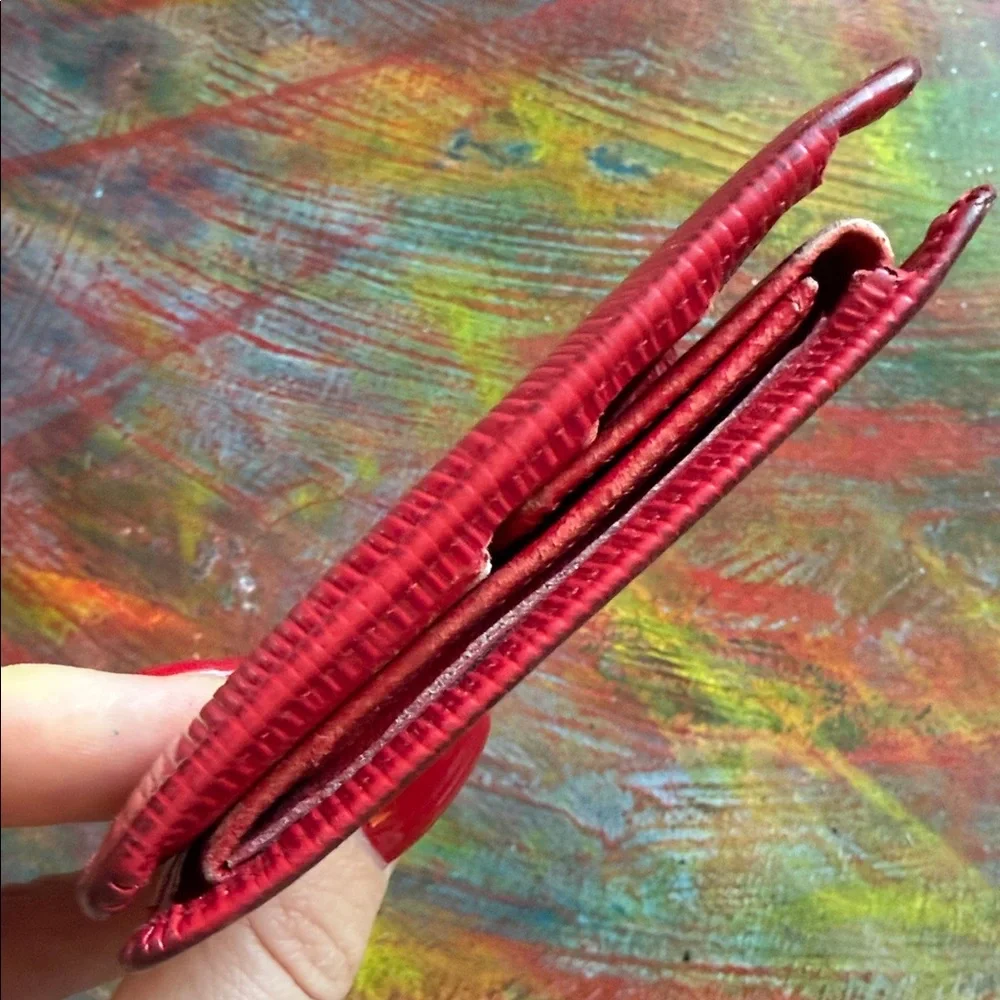 Louis Vuitton Scarlet Epi Leather Wallet Red LV Bi Fold Unisex Vintage